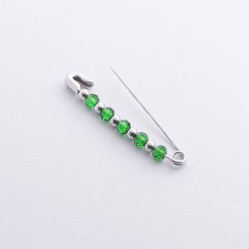 Серебряная булавка с зелеными камнями 20159 Серебряная булавка с зелеными камнями 20159