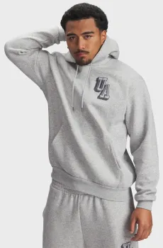 Мужское светло-серое худи UA Icon Flc Graphic Top Серый S Under Armour 6007591-011