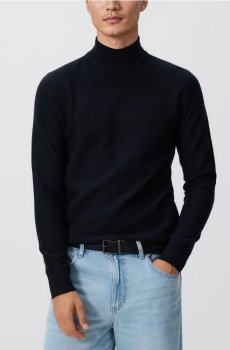 Reserved - Гладкий гольф із трикотажу - чорний - 445FX-99X