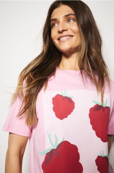Reserved - Футболка з принтом - пастельний рожевий - 377IK-03X