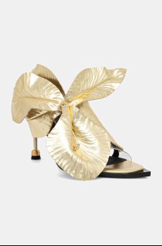 Кожаные сандалии Vanda Novak Daisy Platinum Gold