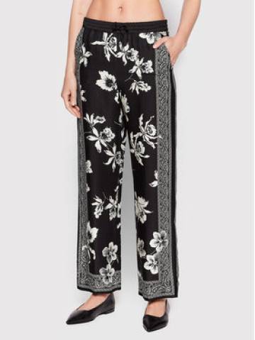 The Kooples Штани з тканини Orchid Scarf FPAN24077K Чорний Casual Fit The Kooples Штани з тканини Orchid Scarf FPAN24077K Чорний Casual Fit
