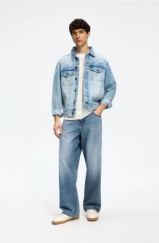 Reserved - Джинси baggy з вареним ефектом - синій - YV149-55J