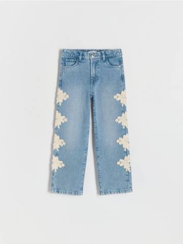 Reserved - Джинси з вишивкою на штанинах - синій - 087CD-50J