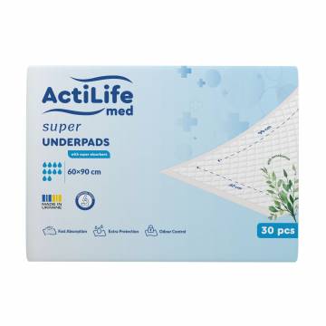 Пеленки гигиенические ActiLife Med Super Впитывающие, 60*90 см, 30 шт Пеленки гигиенические ActiLife Med Super Впитывающие, 60*90 см, 30 шт