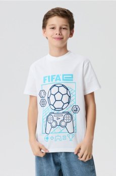 Бавовняна футболка з коротким рукавом FIFA - білий