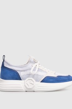 Белые комбинированные кроссовки с монограммой