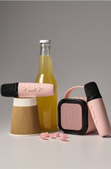 Бездротовий набір для караоке - рожевий