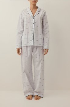 Reserved - Бавовняний піжамний комплект - блідо-блакитний - 040HQ-05X