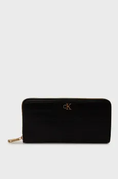 Женский черный кожаный кошелек AROUND Черный ONESIZE Calvin Klein LV04F1096G