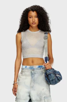 Женский серый шерстяной топ M-AROSTICA Серый S Diesel A14839 0SKAX