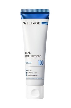 Увлажняющий крем для лица WELLAGE Real Hyaluronic 100 Cream для сухой и обезвоженной кожи, с гиалуроновой кислотой, 80 мл