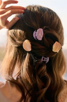 Заколки для волосся у формі мушель 2 pack - різнобарвний