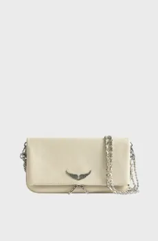 Женский белый кожаный клатч Rock Белый ONESIZE ZADIG&VOLTAIRE LWBA00001_FLASH
