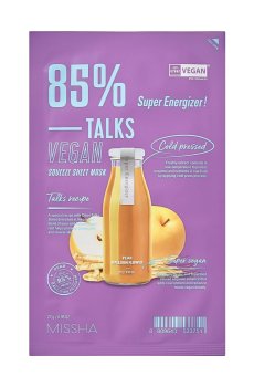 Тканевая маска для лица Missha Talks Vegan Squeeze Sheet Mask Super Energizer, 27 г