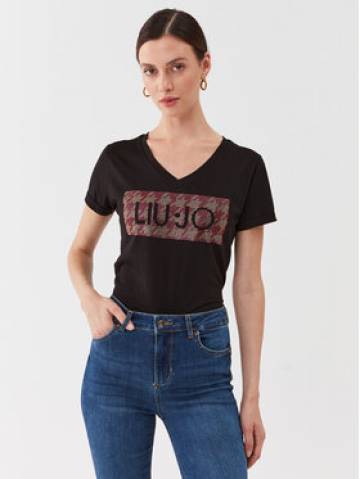 Liu Jo Футболка MF3338 JS923 Чорний Regular Fit Liu Jo Футболка MF3338 JS923 Чорний Regular Fit