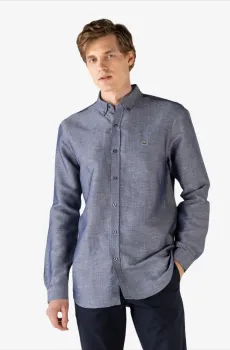 Мужская серая рубашка Серый 39 Lacoste CH019494L