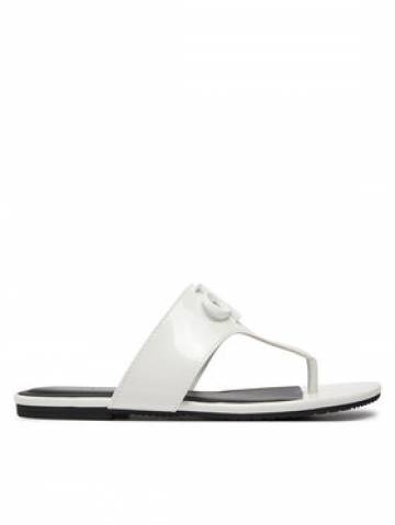 Calvin Klein Jeans Вєтнамки Flat Sandal Slide Toepost Mg Met YW0YW01342 Білий Calvin Klein Jeans Вєтнамки Flat Sandal Slide Toepost Mg Met YW0YW01342 Білий