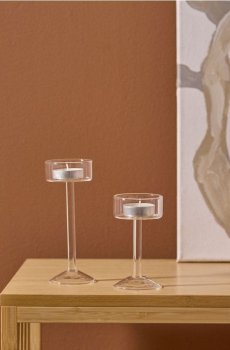 Набір прозорих свічників 2 pack - clear