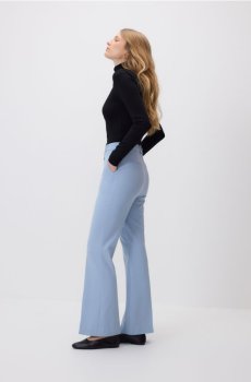 Reserved - Штани кльош з кантом - світло-блакитний - 179IS-50X