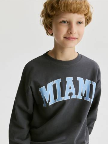 Reserved - Бавовняний лонгслів - темно-сірий - 608FJ-90X