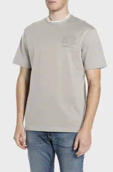 Мужская бежевая футболка Бежевый L Replay M3428 .000.23804