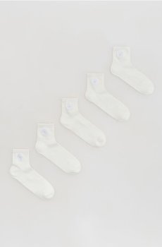 Reserved - Вишиті шкарпетки, набір з 5 - кремовий - 903IH-01X
