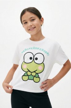 Бавовняна футболка з принтом Keroppi - білий