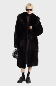 Женская черная шуба FAUX FUR LONG COAT Черный S Michael Kors MF420GKF1Q