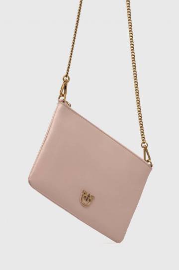 Кожаная сумочка Pinko цвет розовый Кожаная сумочка Pinko цвет розовый