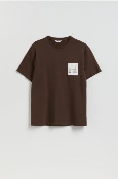 Reserved - Комфортна футболка з принтом - темно коричневий - 472IW-89X