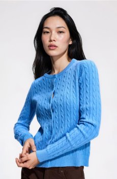Reserved - Кардиган ефектної вязки - гіацинтовий - 929KL-54X