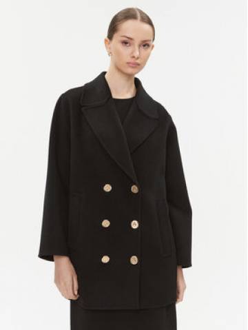 Luisa Spagnoli Демісезонний плащ Sughero 540209 Чорний Regular Fit Luisa Spagnoli Демісезонний плащ Sughero 540209 Чорний Regular Fit
