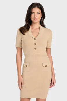 Женское бежевое платье Бежевый L Guess W5YK29.Z0130;G1L7