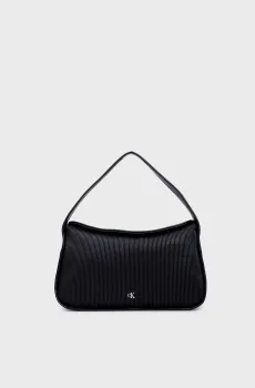 Женская черная сумка RIB SHOULDERBAG Черный ONESIZE Calvin Klein K60K612735