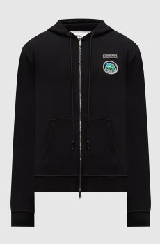Черная спортивная куртка с нашивкой логотипа