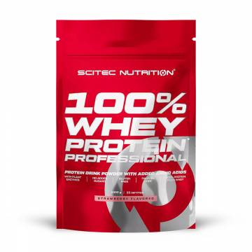 Протеин Scitec Nutrition 100% Whey Protein Professional Клубника, в порошке, 1 кг Протеин Scitec Nutrition 100% Whey Protein Professional Клубника, в порошке, 1 кг