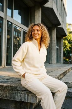 Штани wide leg - кремовий