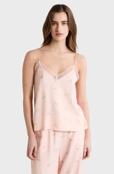 Женский пудровый топ с узором PLUMIA Розовый L Etam 6558218