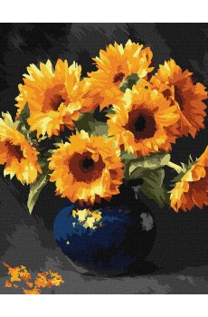 Картина по номерам Ideyka Подсолнух в темноте, 40*40 см (KHO3330)
