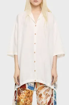 Женская белая льняная рубашка Белый S Bimba Y Lola 251BR2022.10070