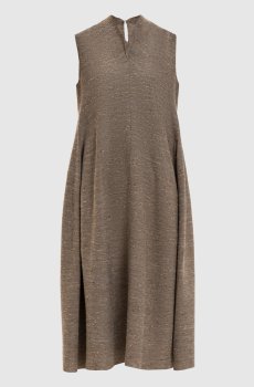 Коричневое платье с шелком