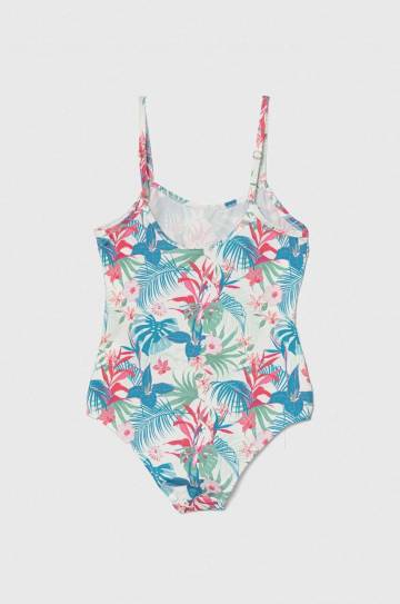Детский слитный купальник Pepe Jeans HIBISCUS FRILL SWIMSUIT цвет зелёный Детский слитный купальник Pepe Jeans HIBISCUS FRILL SWIMSUIT цвет зелёный