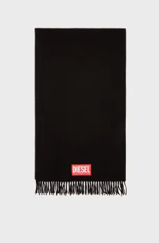 Мужской черный шерстяной шарф S-IMON Черный ONESIZE Diesel A17564 0AKBL