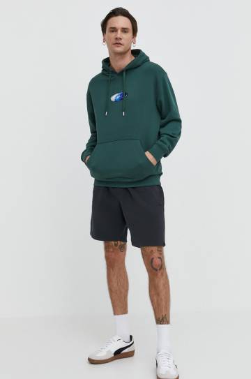Кофта Quiksilver мужская цвет зелёный с капюшоном с принтом Кофта Quiksilver мужская цвет зелёный с капюшоном с принтом