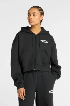 Женское черное худи Linear Full Zip Черный XL New Balance WJ53509BK