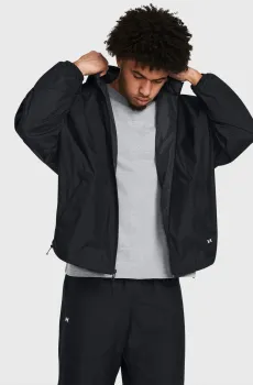 Мужская черная ветровка UA Rush Woven FZ Черный XL Under Armour 1382896-001