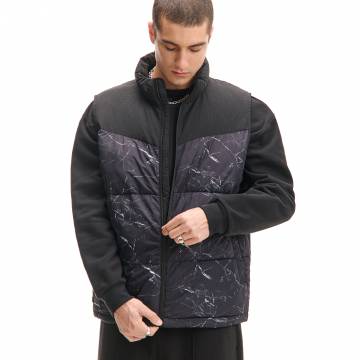 Cropp - Стьобаний жилет з коміром-стійкою - чорний Cropp - Стьобаний жилет з коміром-стійкою - чорний