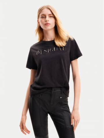 Desigual Футболка Dublin 24SWTK58 Чорний Relaxed Fit Desigual Футболка Dublin 24SWTK58 Чорний Relaxed Fit