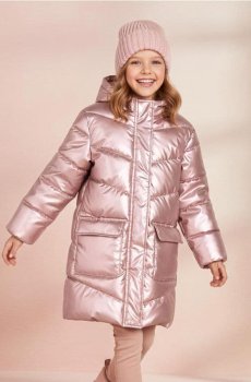 Стьобане пальто з капюшоном - золотий